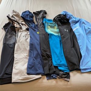 Lot of 7 boys XL long sleeve shirts, Under Armour & Nike